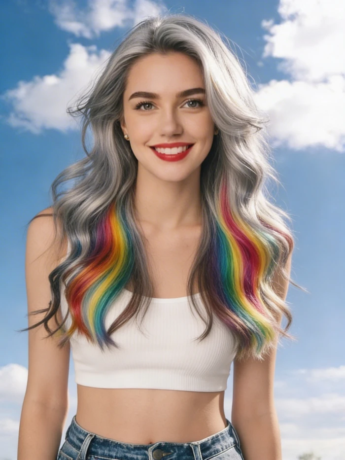 gemini ai hairstyle prompt silver gray highlights