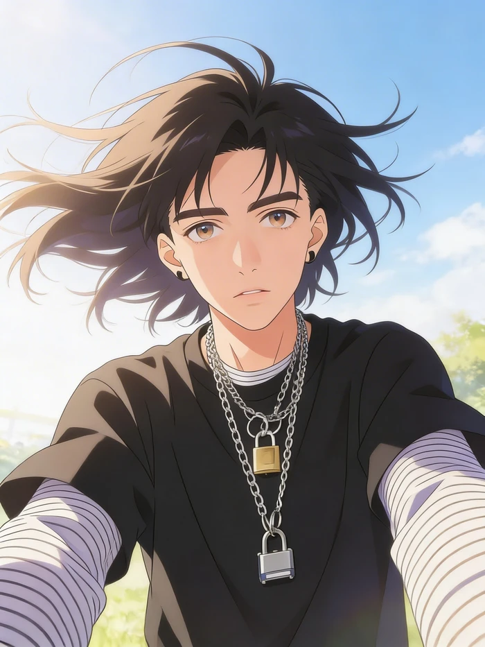 gemini ai boy in windy hair scene
