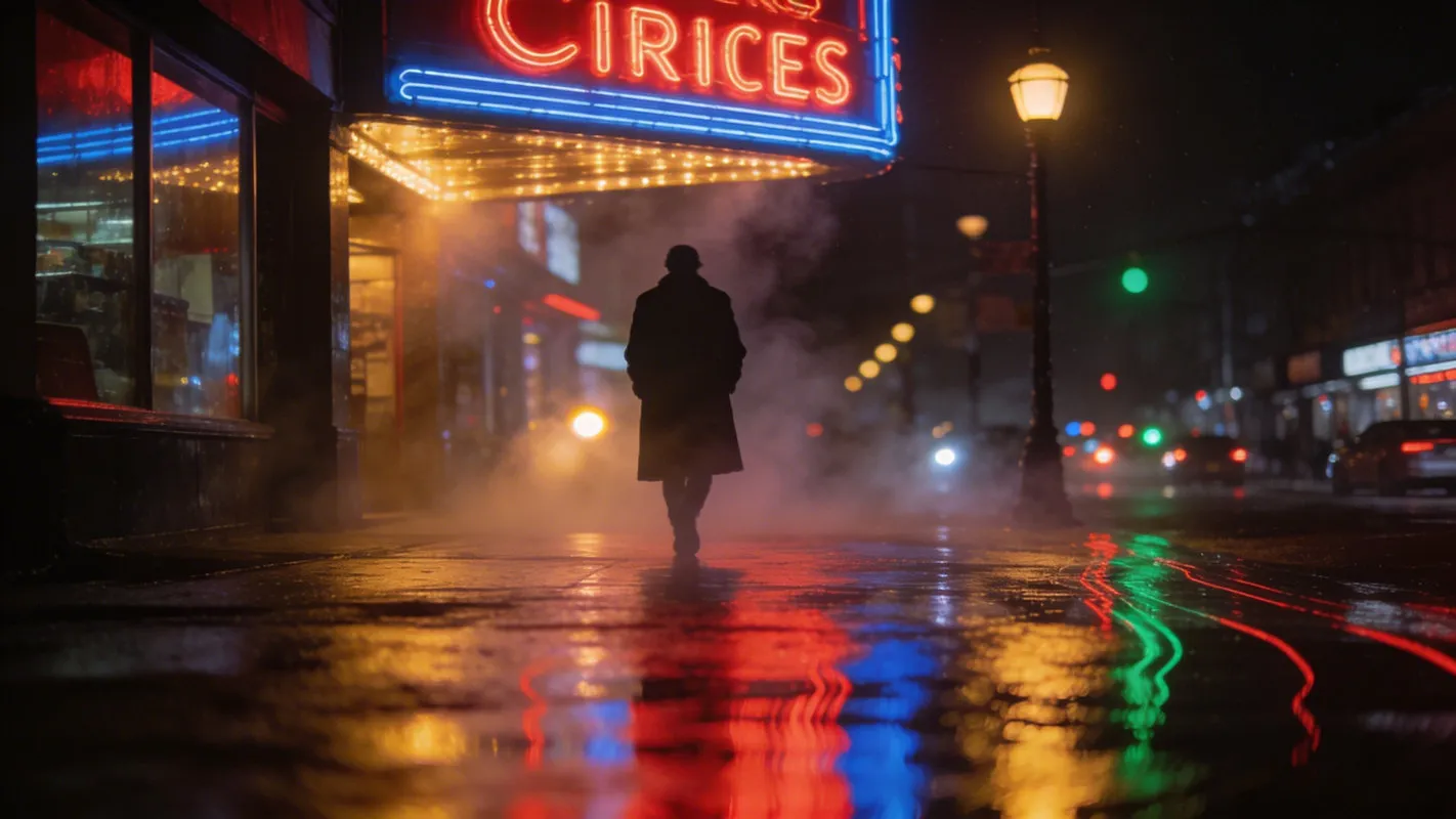 ChatGPT Photo Prompt - Cinematic Scene #6 Night Street Story Scene