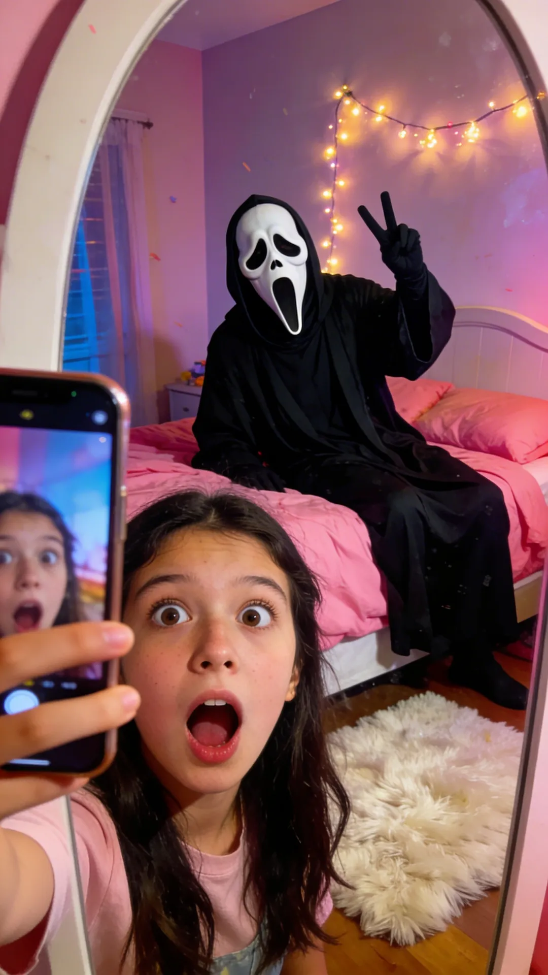 funny ghostface mirror selfie