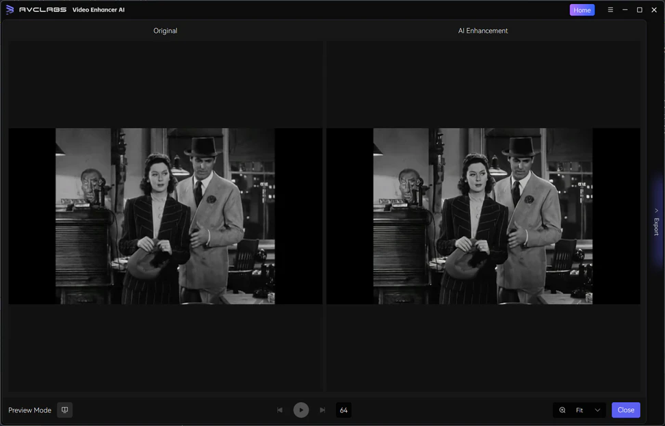 Step 4: Preview AI upscaling results before export