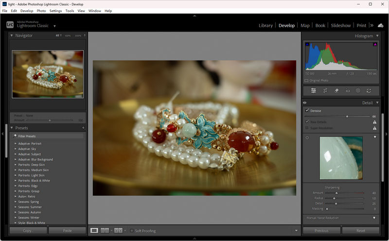how to fix grainy image in lightroom