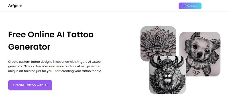 artguru ai tattoo generator free no sign up