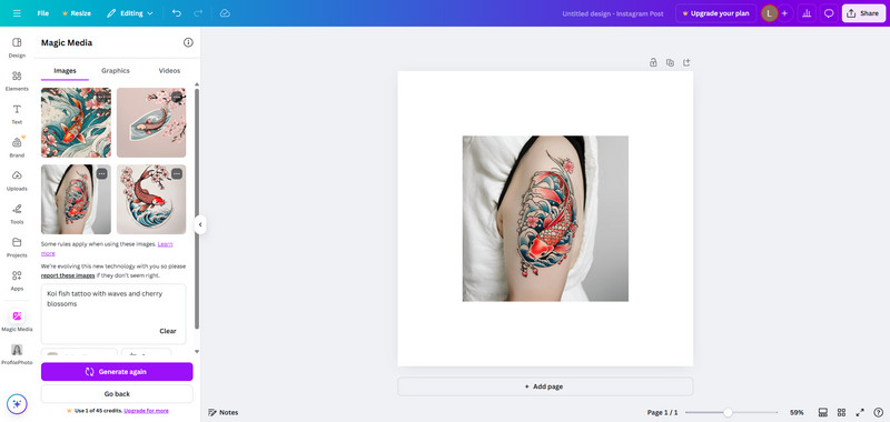 canva ai tattoo generator free