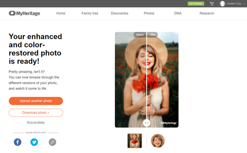 download enhanced image myheritage