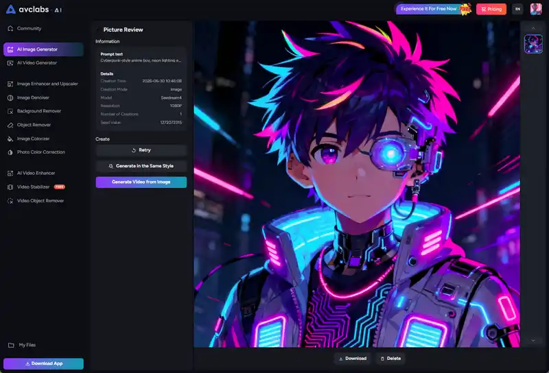 how to generate discord pfp online with avclabs ai image generator
