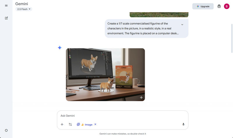 gemini image generator generate figurine 3d image