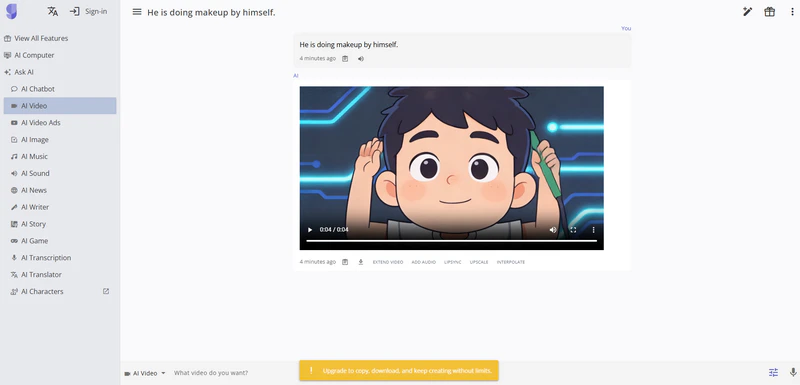 giz ai video generator free no sign up no limits