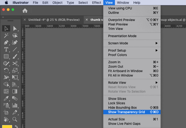 make background transparent in illustrator