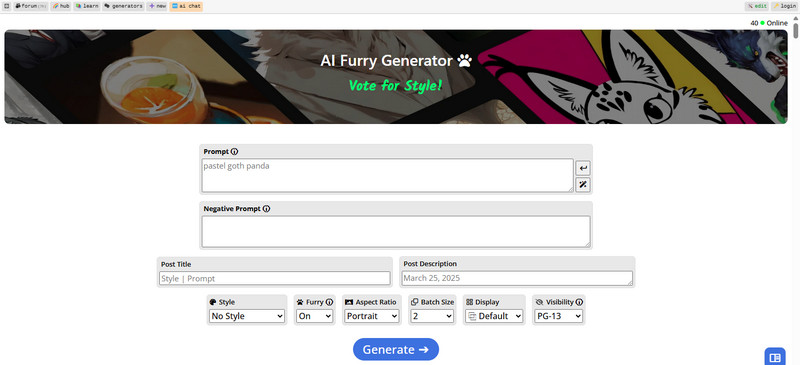 perchance free furry ai generator