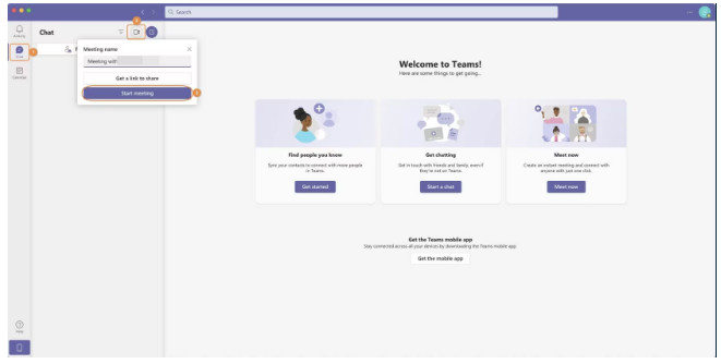 start video call teams mac