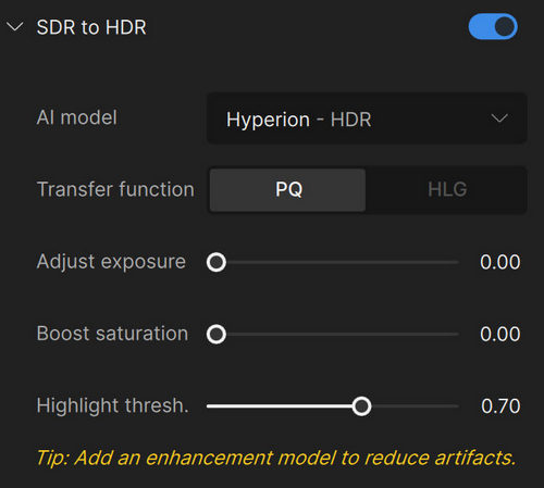 topaz video ai sdr to hdr