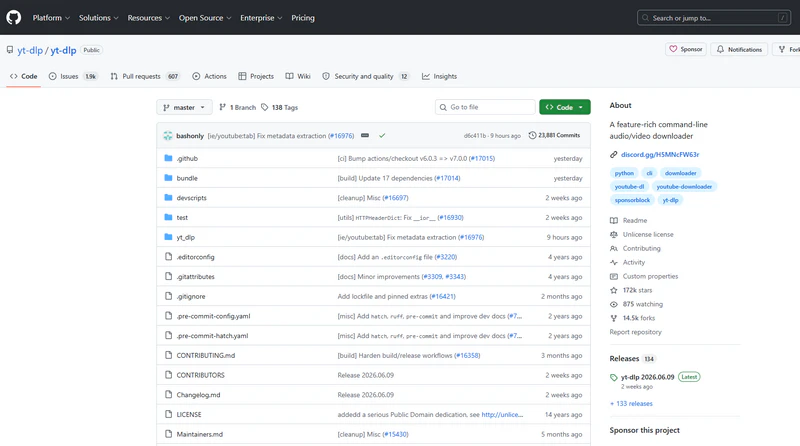 Yt-dlp open-source altertive to 4k video downloader