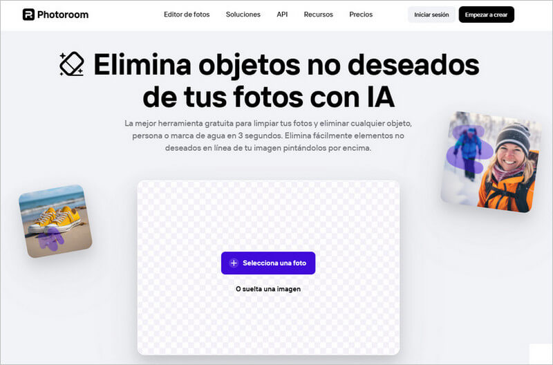 photoroom Elimina objetos no deseados de tus fotos
