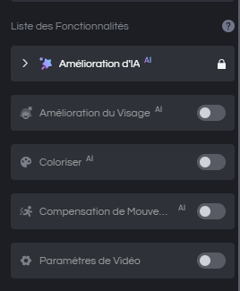 les fonctionnalités IA